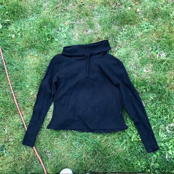 Unique black mock neck / turtle neck sweater - Picture 2 of 4